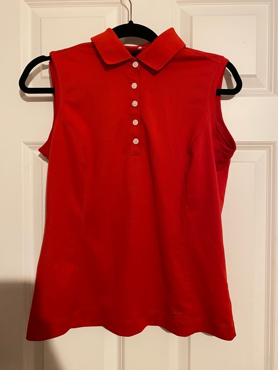 Nike Tops - Nike golf dri-fit sleeveless red polo, womens size medium
